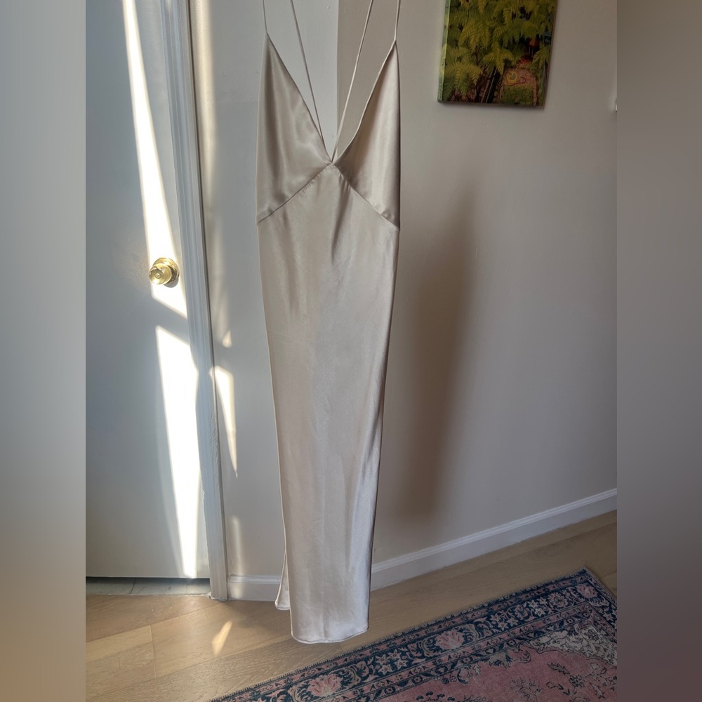 SOLD ON DEPOP Grace Loves Lace Silky Satin Moonshine Midi dress in size small